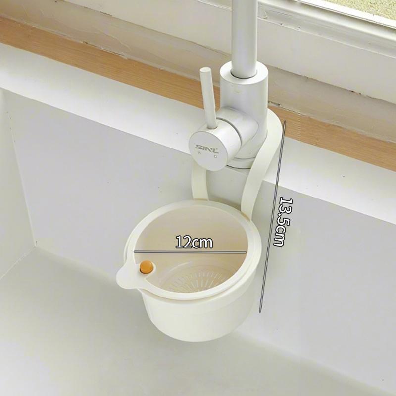 Adjustable Hanging Sink Drain Basket for Home Kitchen Creative Fruit Washing Sink Hanging Strainer Basket Openable Bottom Cover