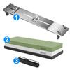 Grit 240-8000# Sharpening Stone Stainless Steel Base with Double-Sided Whetstone Adjustable Holder Kitchen Sharpening System