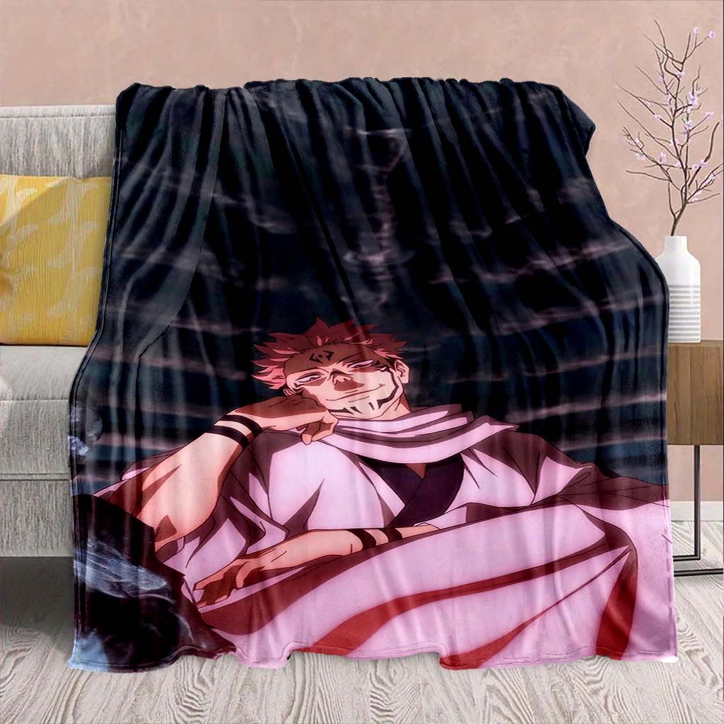 Jujutsu Kaisen Soft Flannel Blanket Warm Cozy Throw Plush Sofa Bed Lightweight Fabric -QJY