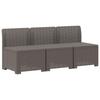 3 Seater Garden Sofa with Cushions Rattan Look PP Light Grey