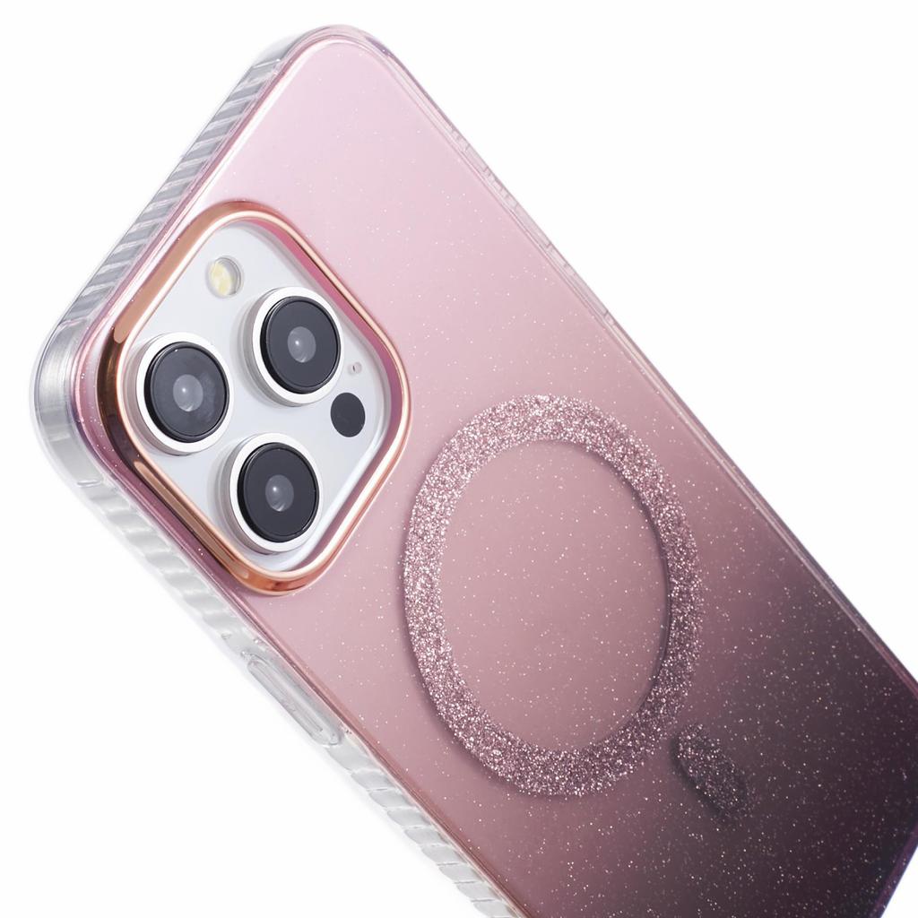 For iPhone 12/12 Pro Case Compatible with MagSafe Glitter Gradient TPU+Acrylic Slim Phone Case