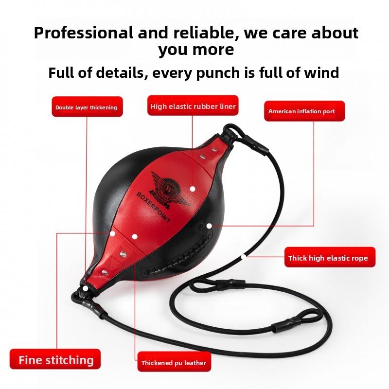New Portable Training Double End Bag Boxing Punching Ball Flexible PU Leather Fitness Core Training And Coordination Equipment