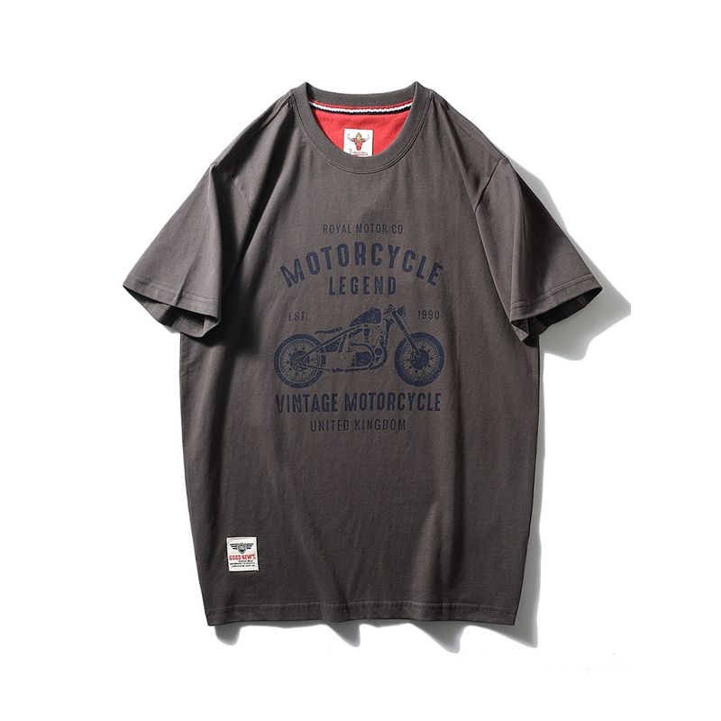 Trade Export to Domestic Sales American Retro Printed Pure Cotton Trendy Brand Short-Sleeved T-Shirt Men's Summer Base Layer Men's Clothing T-Shirt