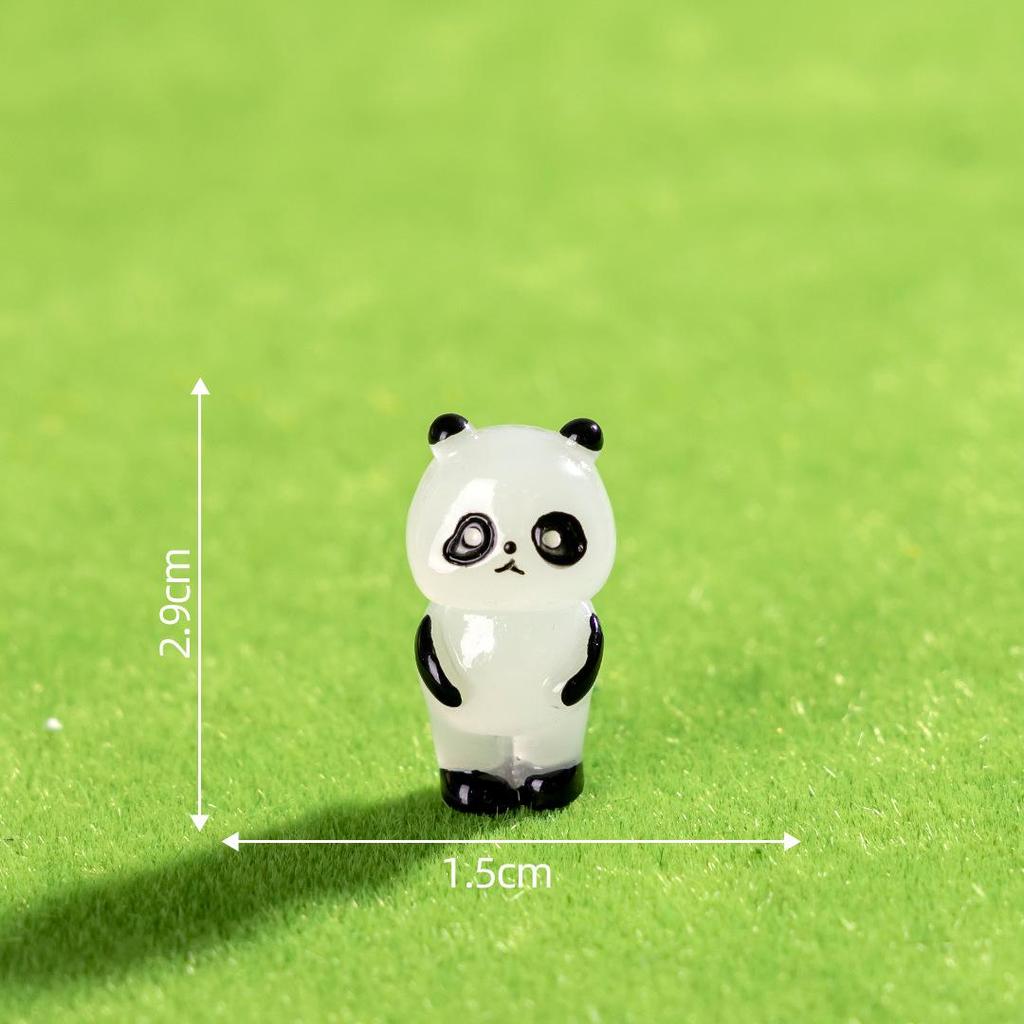 Luminous Panda Miniature Figurine for Micro Landscape Gardening Decor