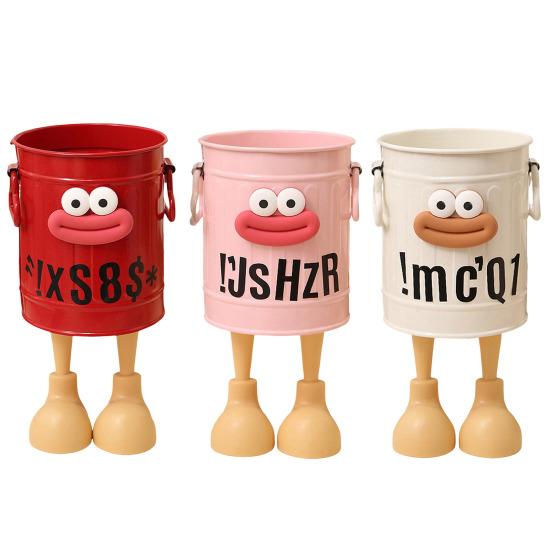Cartoon Pen Holder Round Vertical Pencil Holder for Office Home Study Desktop