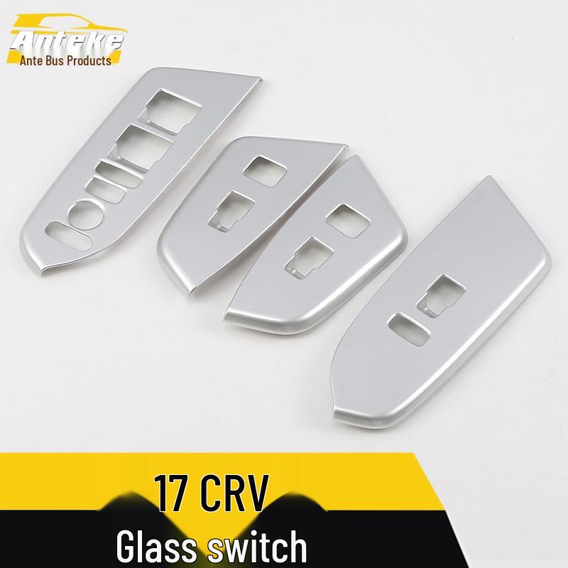 17 CRV Glass Switch Decorative Frame for Car Door Window Armrest Lift Button