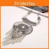 Necklace Long Tassel With Multi Layer Alloy Pendant For Trendy Outfits Retro