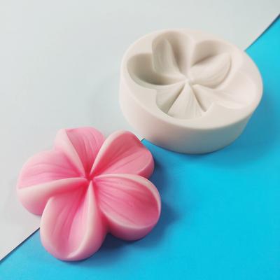 Soap with Silicone Mold, Candle with Flower Manual Mold, Resin, Clay, Cake Fondant Five-petal Flower Modeling Silicone Mold