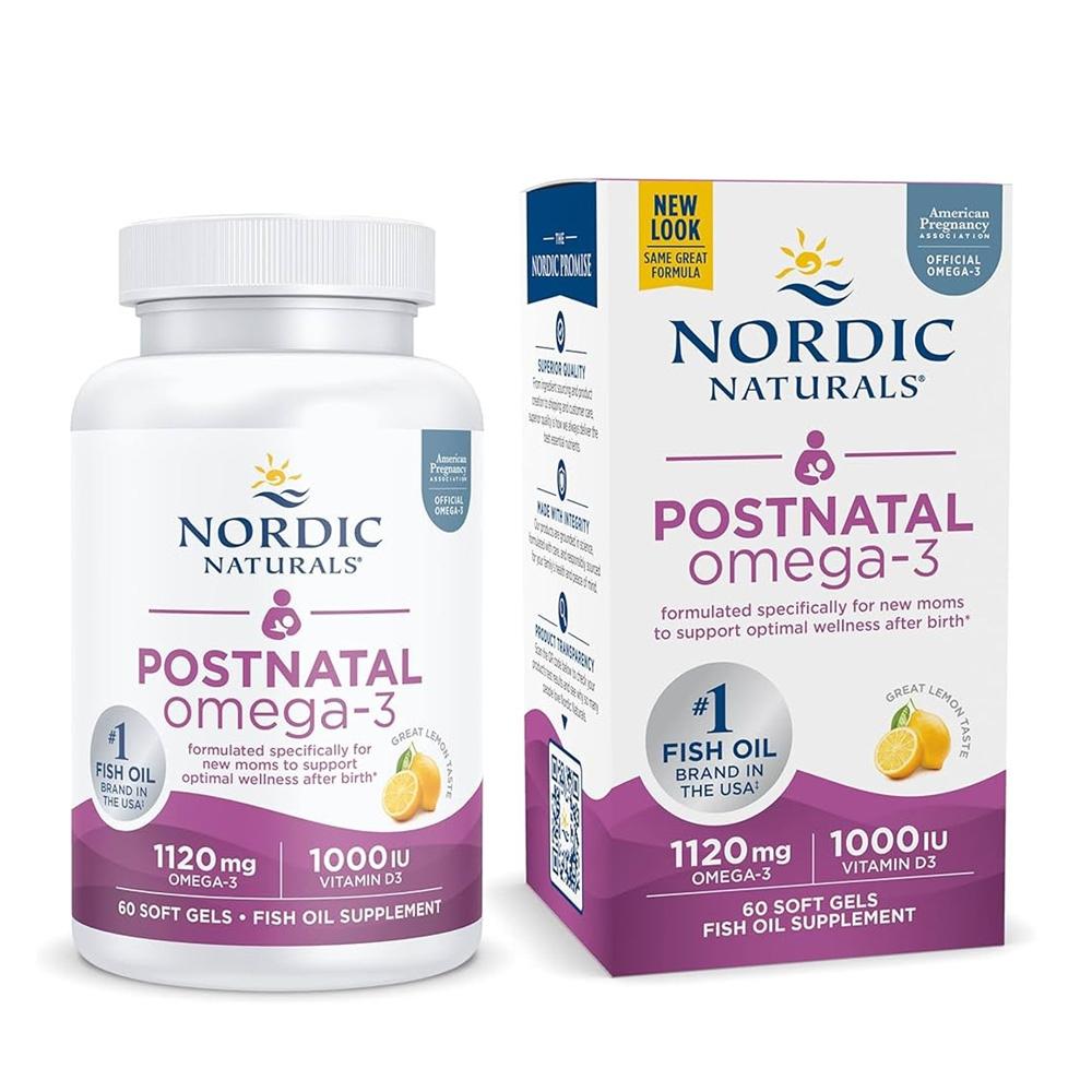 

Postnatal Omega-3 1120 mg EPA 586/ DHA 456 +1000 IU Vitamin D3 Lemon Taste, 60 Softgels