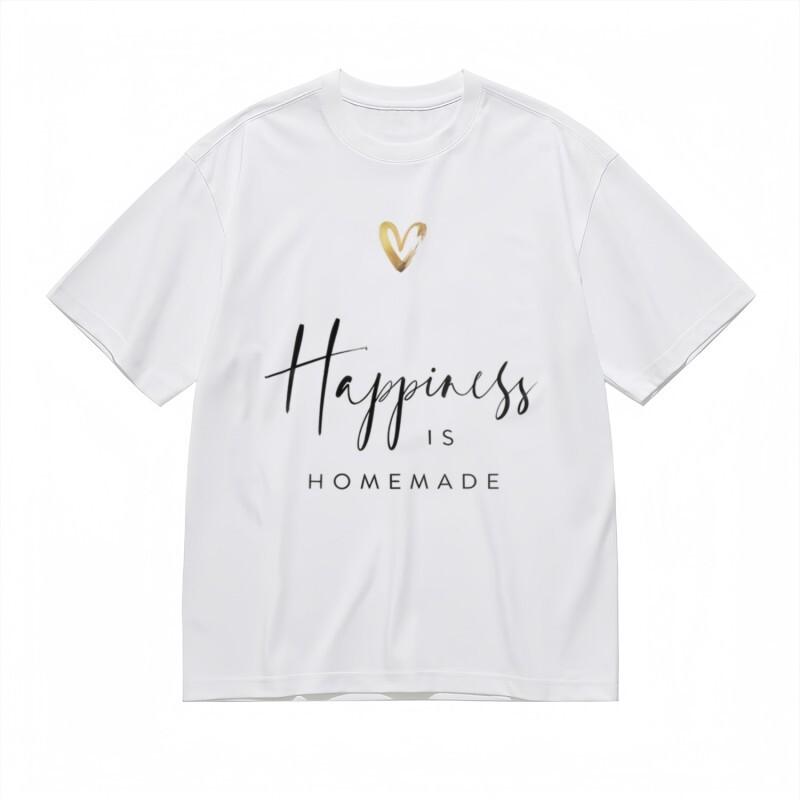 

Men s Breathable Classic T-Shirt Golden Heart with Black Typography DesignTee 4XL