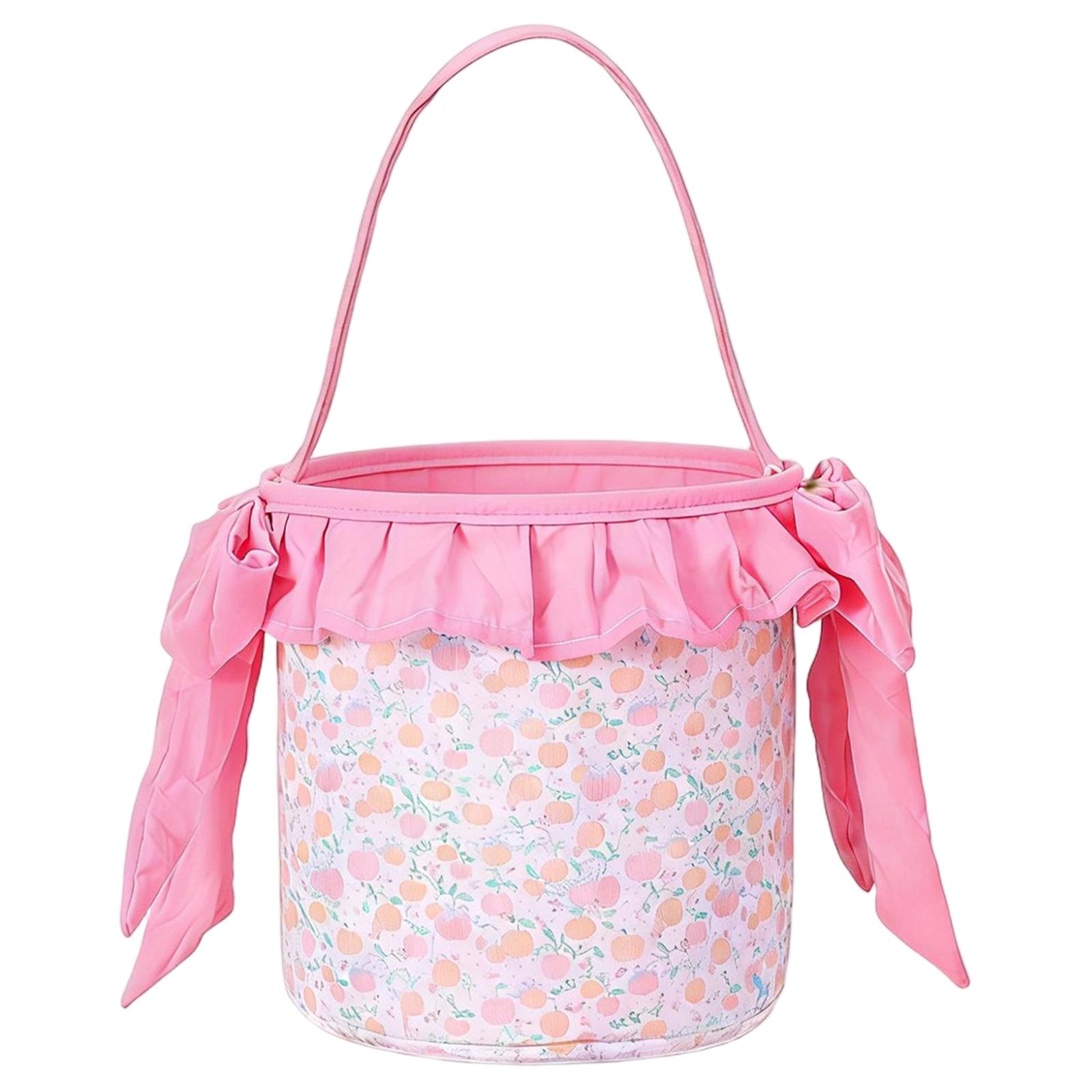 

Easter Candy Gift Basket with Handle Fabric Basket for Kids Holiday Party Decoration Halloween Treat Holder One Size