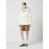 CC collect. Women S Fox Fur Belted Half Lightweight Down Cr c254pSg186