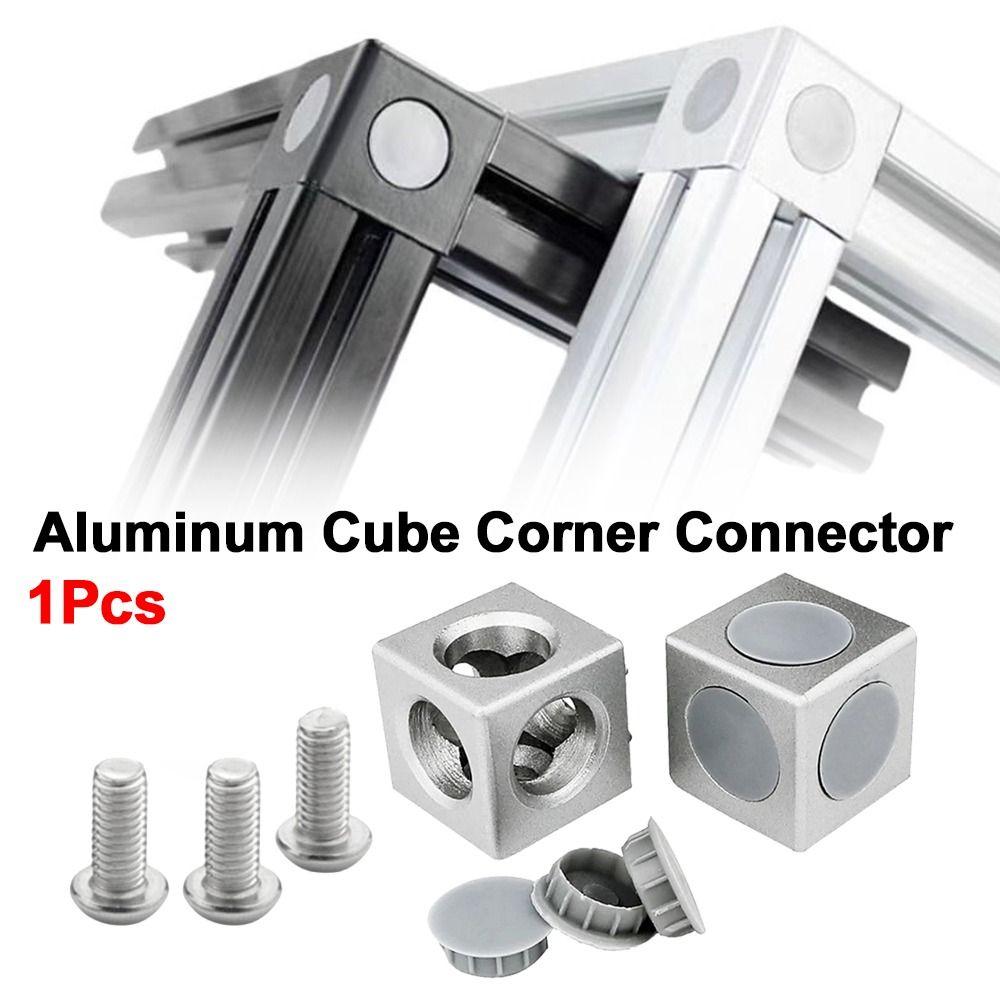1Pcs 2020 3030 4040 4545 Aluminum Cube Corner Connector Aluminum Cube Design Cube Corner Connector Profile Joint Silver