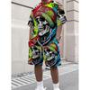 Fashion Men's Casual Suit T-shirt Shorts Two-piece Set Summer Simple 3D Printing