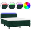Maison Exclusive - Sommier à lattes de lit avec matelas LED Vert foncé 140x190 cm