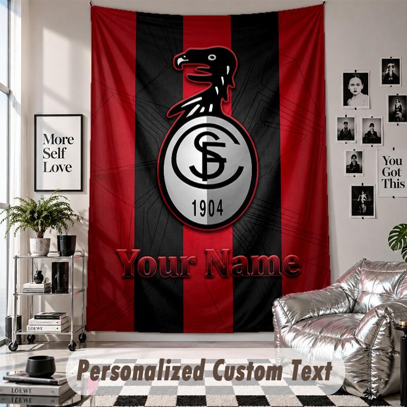 Arazzo da Appendere alla Parete con Nome e Testo Personalizzati, Arazzo Decorativo SC Freiburg FC per Camera da Letto