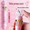 12-Color Push-Type Cartoon Ballpoint Pen: Cute, Multifunctional Medium Oil Pen