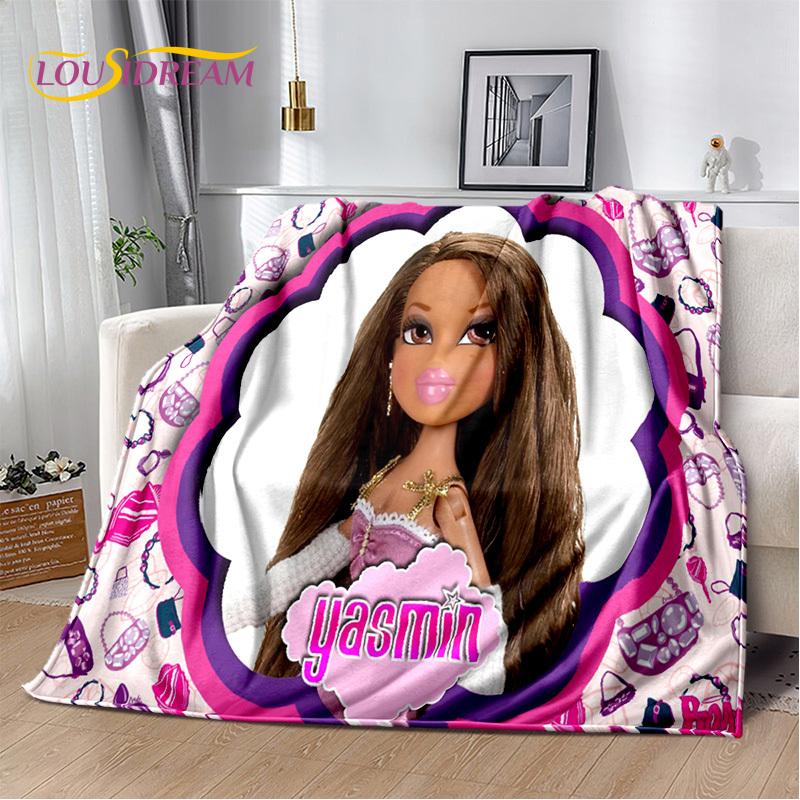 Cartoon Bratz Doll Girls 3D Printed Soft Blankets,Keep Warm Throw Blanket Comfortable Blanket for Picnic Beds Sofa Home Bedroom