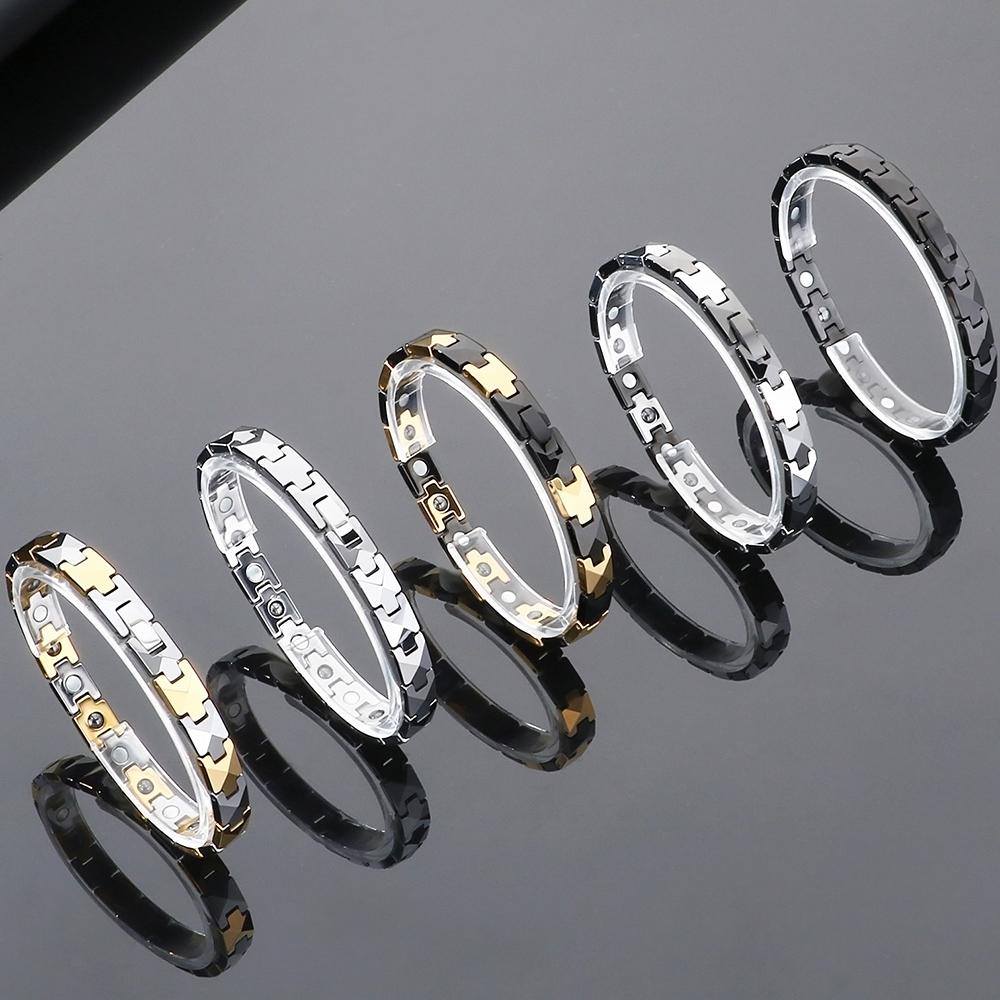 Herren Therapie Germanium Magnetarmband Wolfram Kugelketten Design Verstellbar Negative Ionen Gesundheitsarmbänder Nie zerkratzt