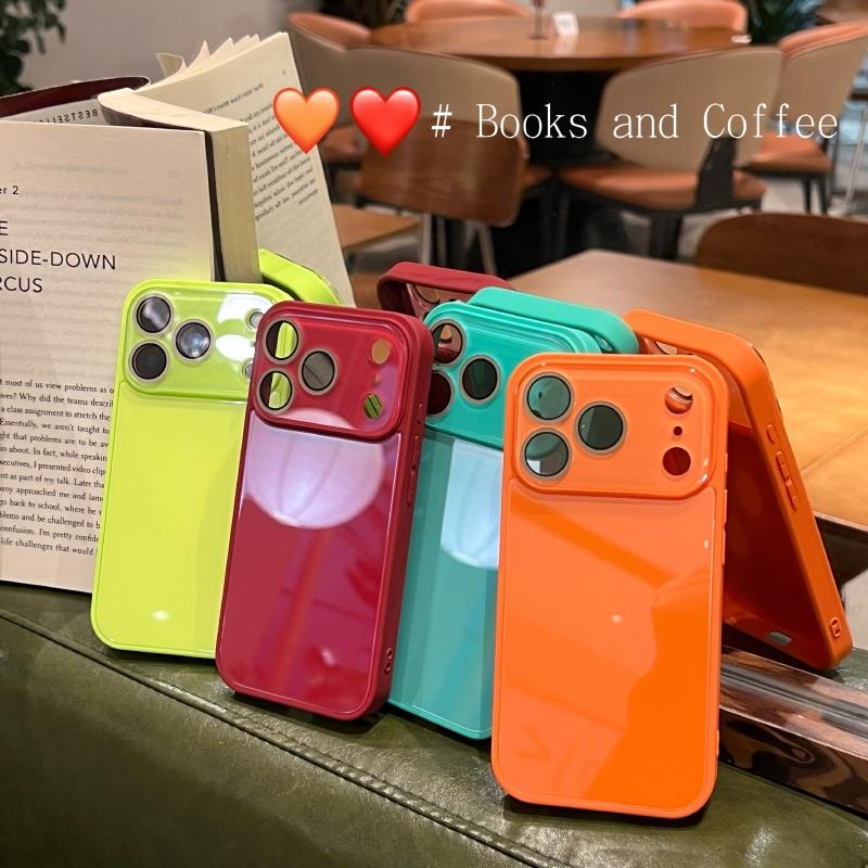 Custodia a Finestra Grande in Vetro Temperato a Specchio di Lusso per iPhone 17 16 15 14 13 12 11 Pro Max Protezione Lente Cover Telefono Antiurto