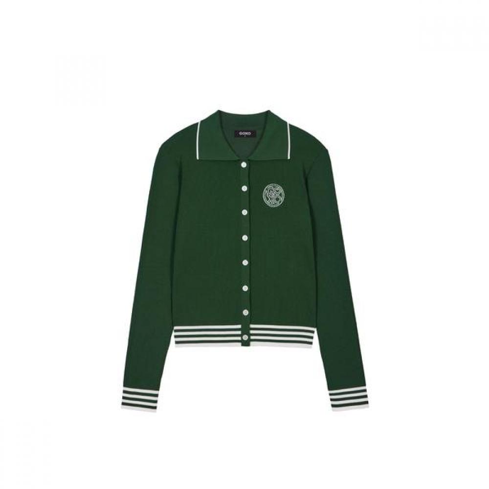 Goxo Knit Cardigan Classic Logo Green S