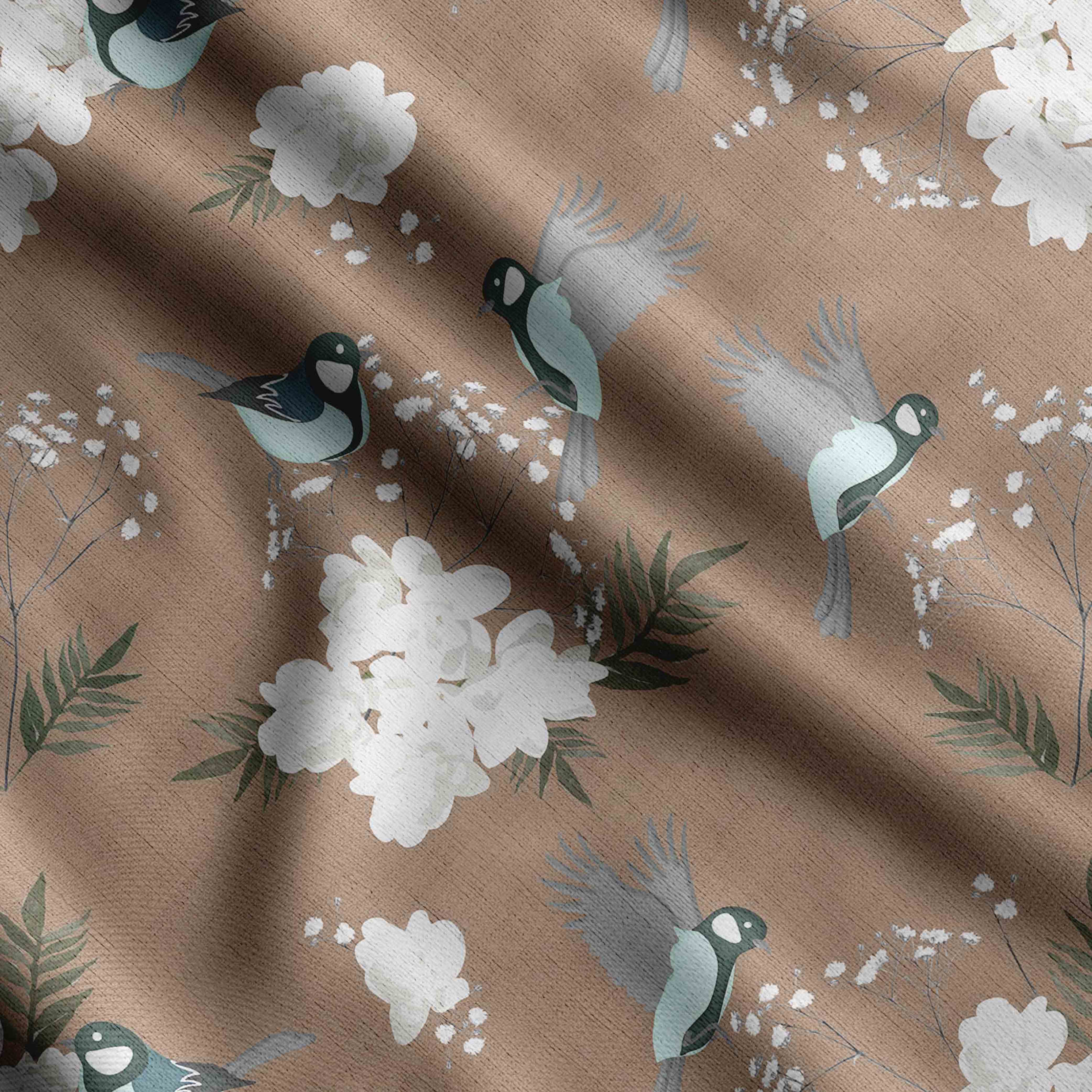 

Бавовняна тканина для стьобання Soimoi з принтом птахів і квітів, продана у дворі шириною 42 дюйма, середня вага, швейні матеріали з бавовняної тканини 42 Inch Wide - Cotton Cambric білий