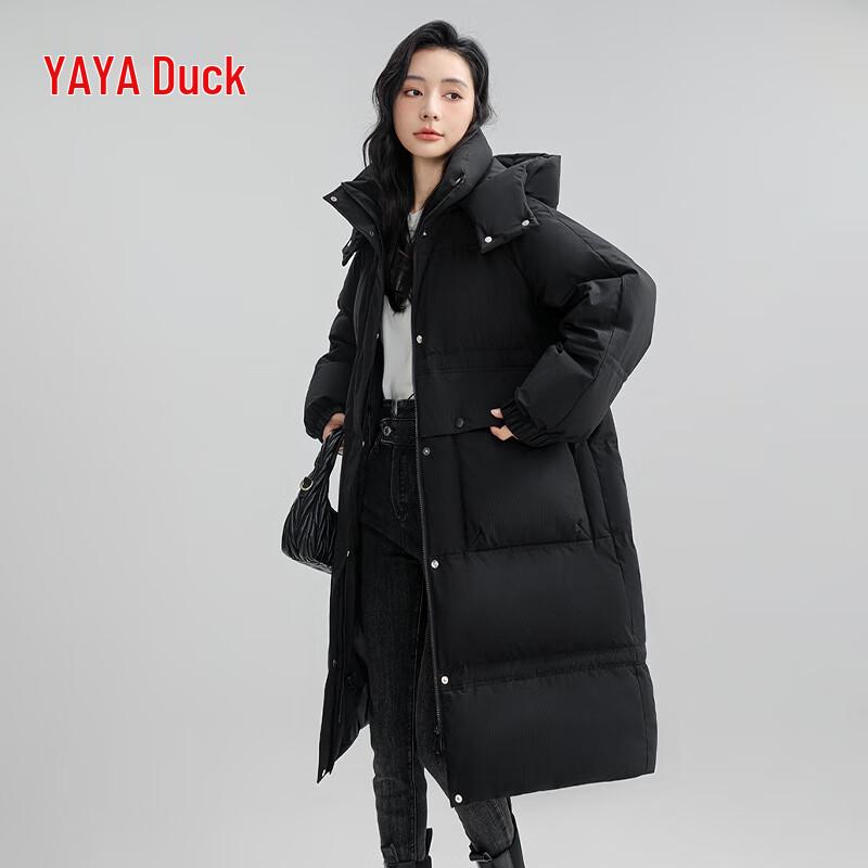YAYA Women's Long Waist-Cinching Down Jacket