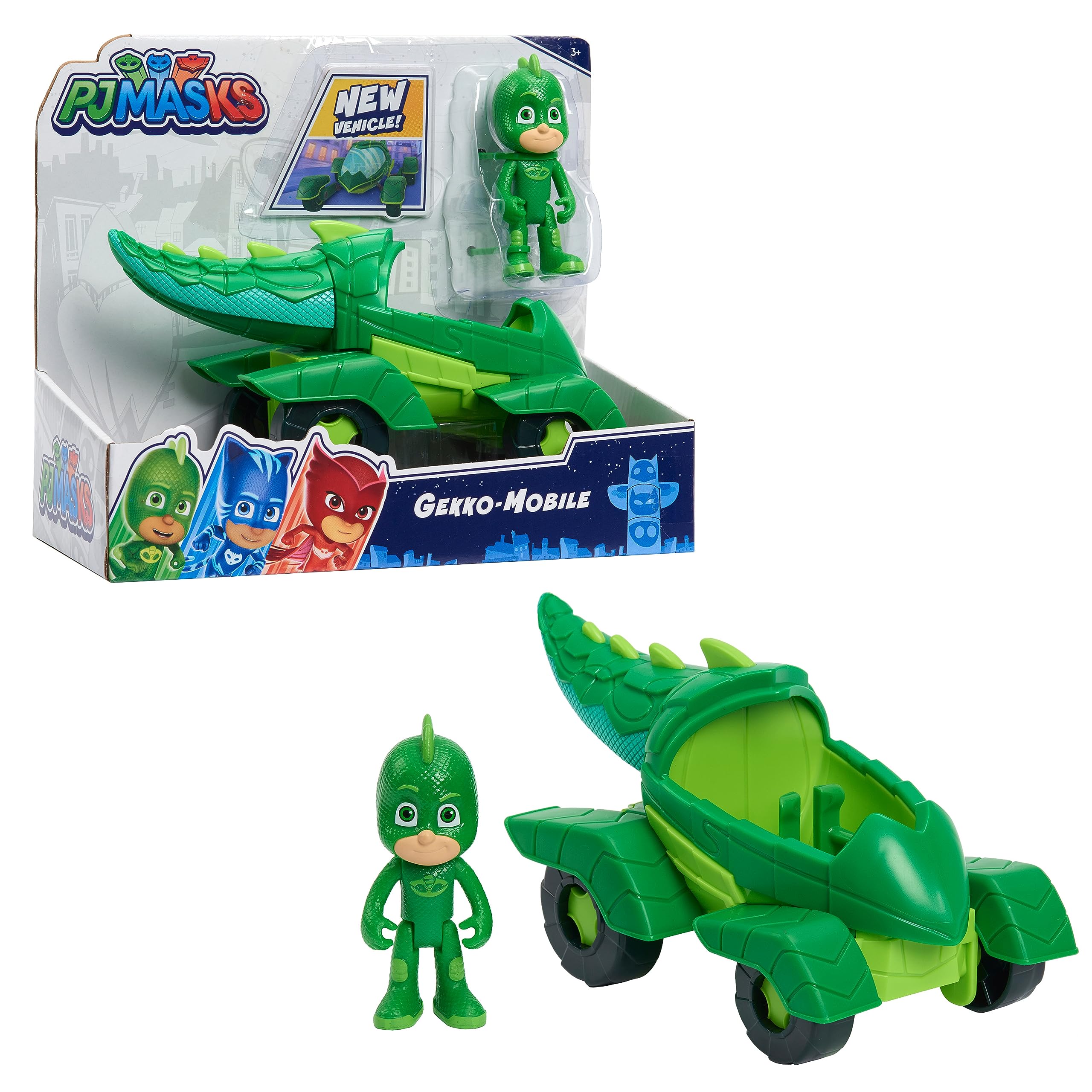

Just Play PJ Masks Гекко и Гекко Мобиль Набор из 2 фигурок и транспортного средства, Зеленый