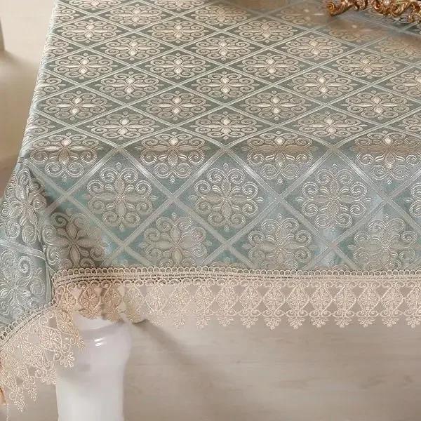 New Style Jacquard Table Cloth Rectangular Highend Coffee Table Tablecover Household Minimalist Lace Edge Universal Tablecloth