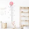 Cartoon Pink Bunny Balloon Height Wall Sticker for Kids Room Ruler Home Decor