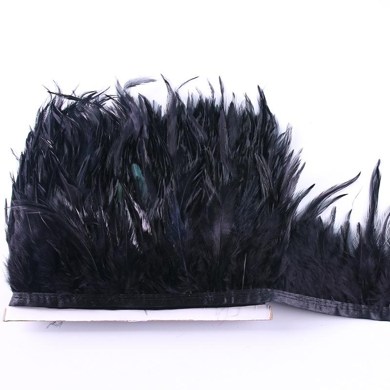 Black Tip Cloth Strip Feather Skirt Feather Cloth Strip Jewelry Handicrafts Decorative Clothing Accessories