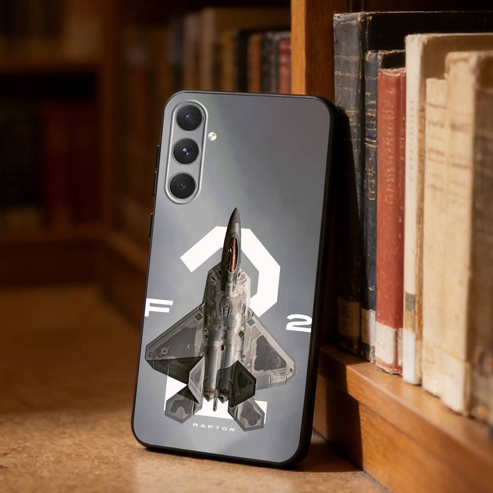 Fighter Plane F-22 Raptor Phone Case For Samsung S26,S25,S24,S23,S22,S21,Plus,Fe,Lite,Others Black Cover