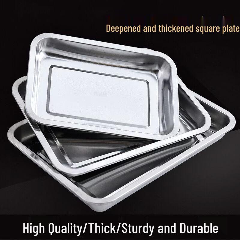Wuhe Stainless Steel Shallow Rectangular Tray