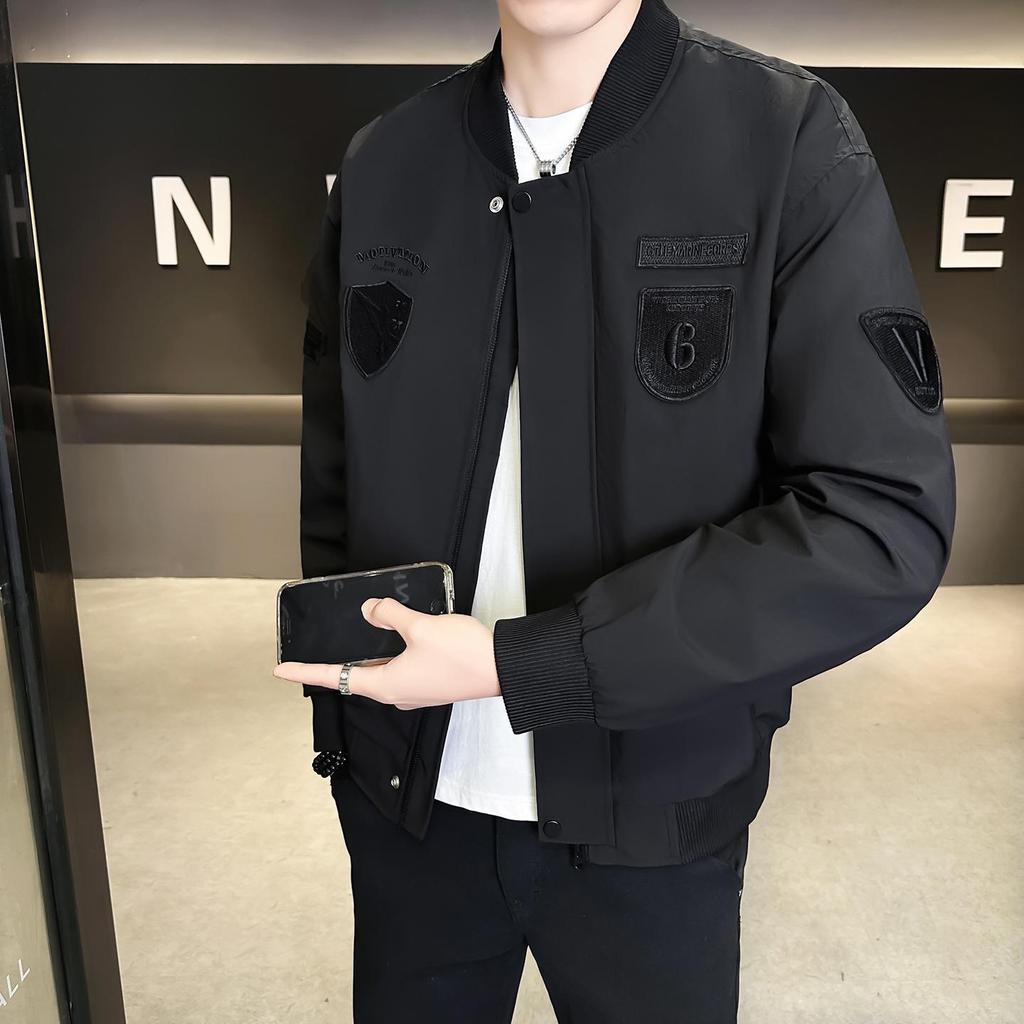 Men's Slim Fit Spring/Autumn Korean Style Embroidered Baseball Jacket