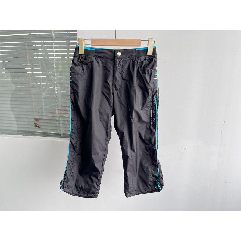 

Брюки-капри с небольшим дефектом, летние, с охлаждающим эффектом, повседневные, свободные, прямые, тонкие, с эластичной талией, спортивные штаны H11 Blue and black (paragraph 1) XL