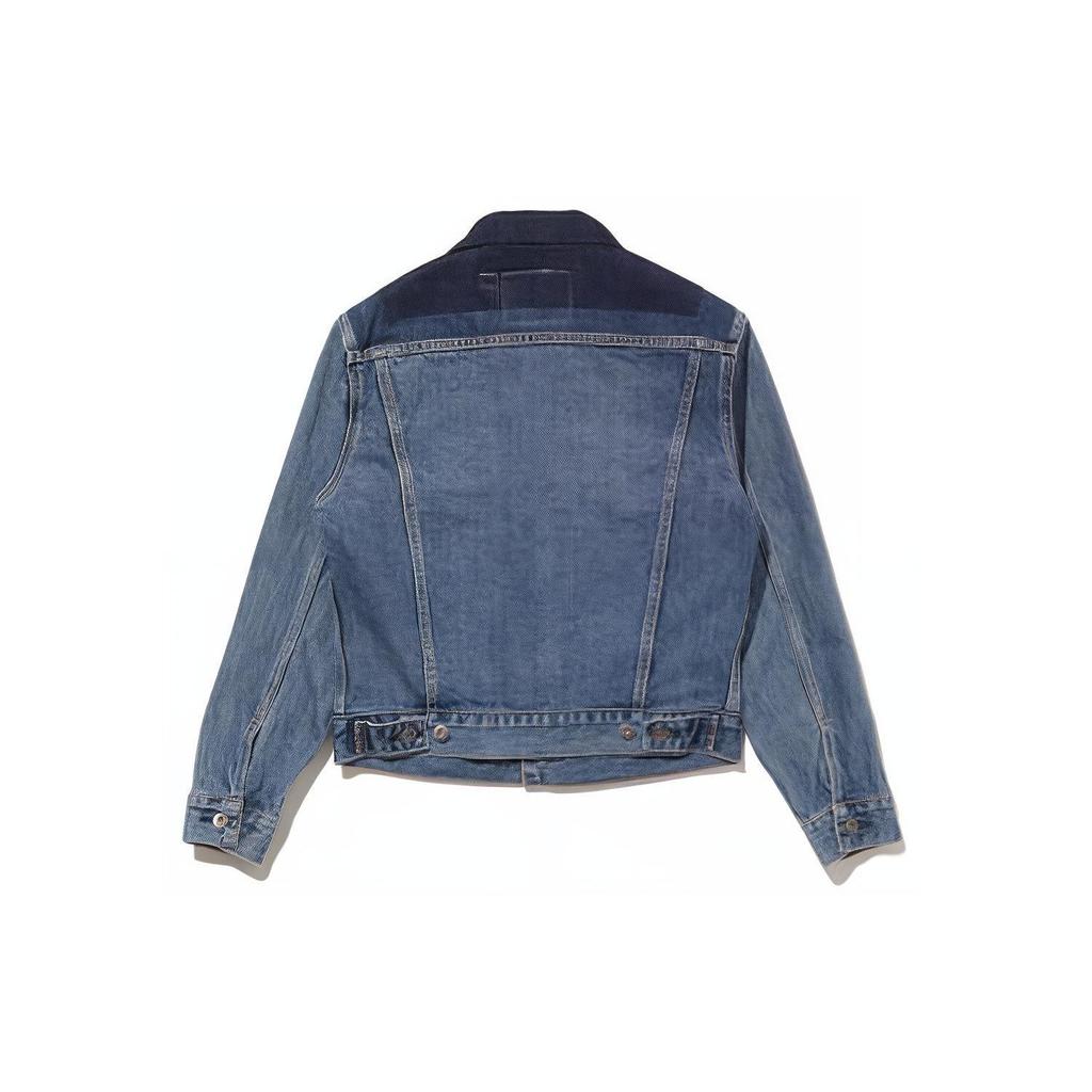 Levis FW22 Color Block Lapel Single-Breasted Casual Denim Jacket Women jackets Blue A0324-0005