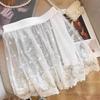 Transparenter Sicherheitsrock Petticoat Hohe Taille Netz Unterrock Slips Kleid Mädchen