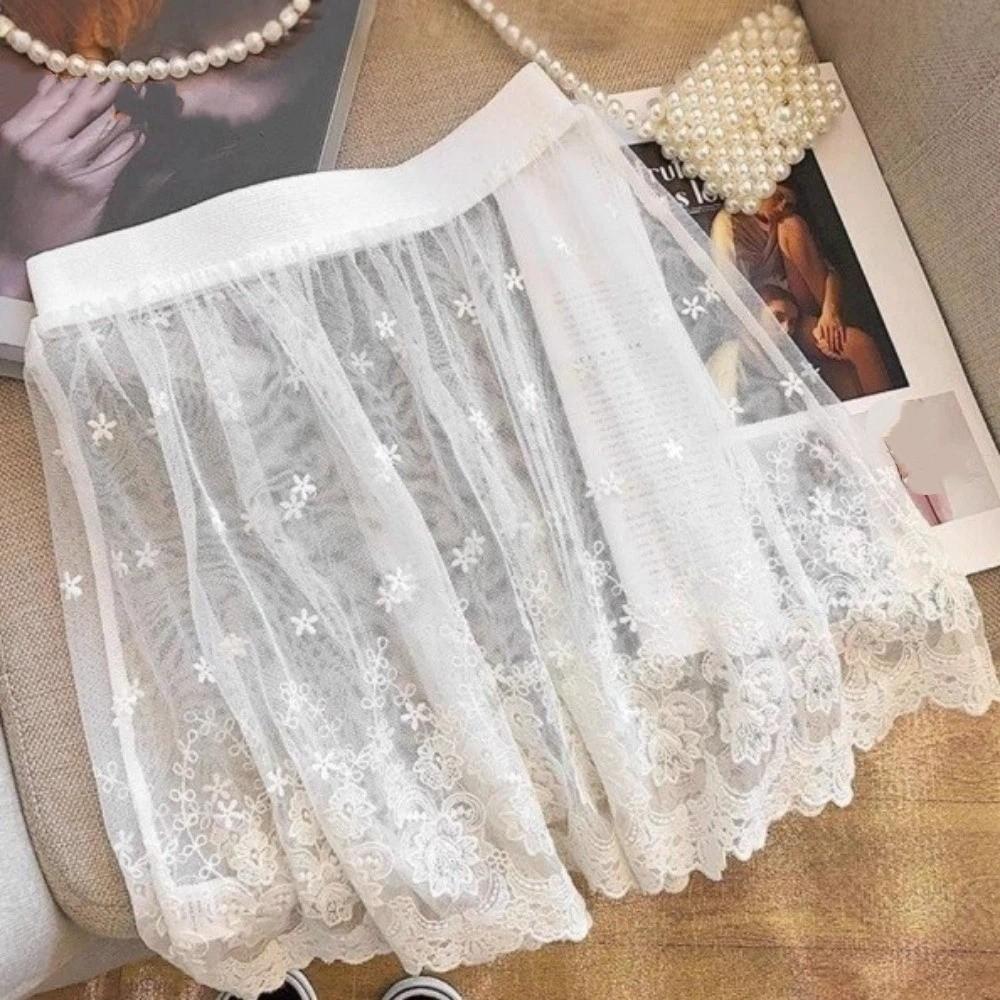Transparenter Sicherheitsrock Petticoat Hohe Taille Netz Unterrock Slips Kleid Mädchen