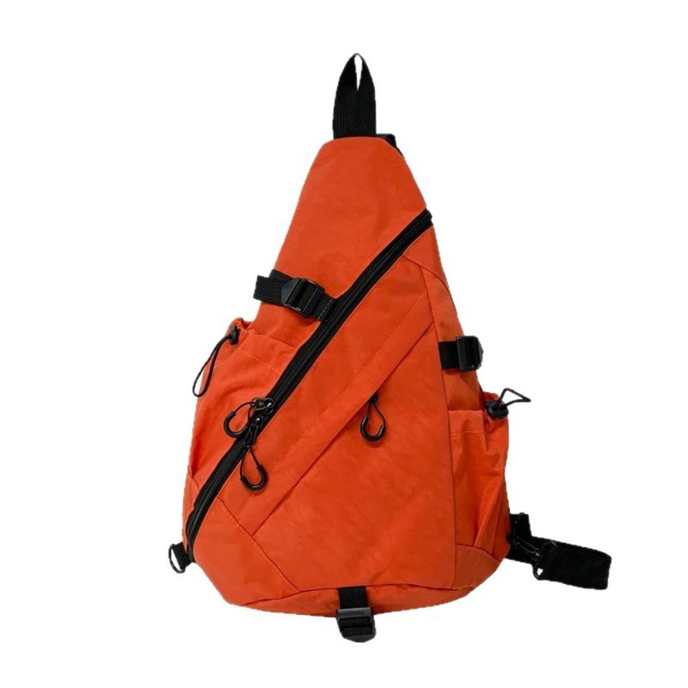 Large Capacity Oxford Cloth Shoulder Bag Solid Color Sports Crossbody Bag Men's Chest Bag  Travel