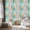 Light gray, sea green and beige ink wallpaper for living room and bedroom 50x1000