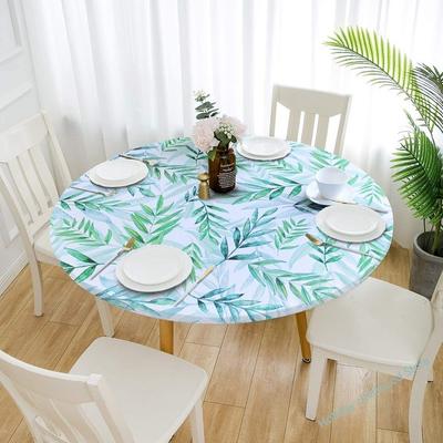 Printed Round Table Cover Oil Resistant Stretch Fabric Fashion Style Dining Table Decoration Coffee Table Cushion