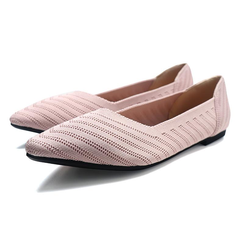 

Туфли-лодочки с острым носком, вязаные, на плоской подошве, женские туфли, туфли Дуду, весенне-осенние 40