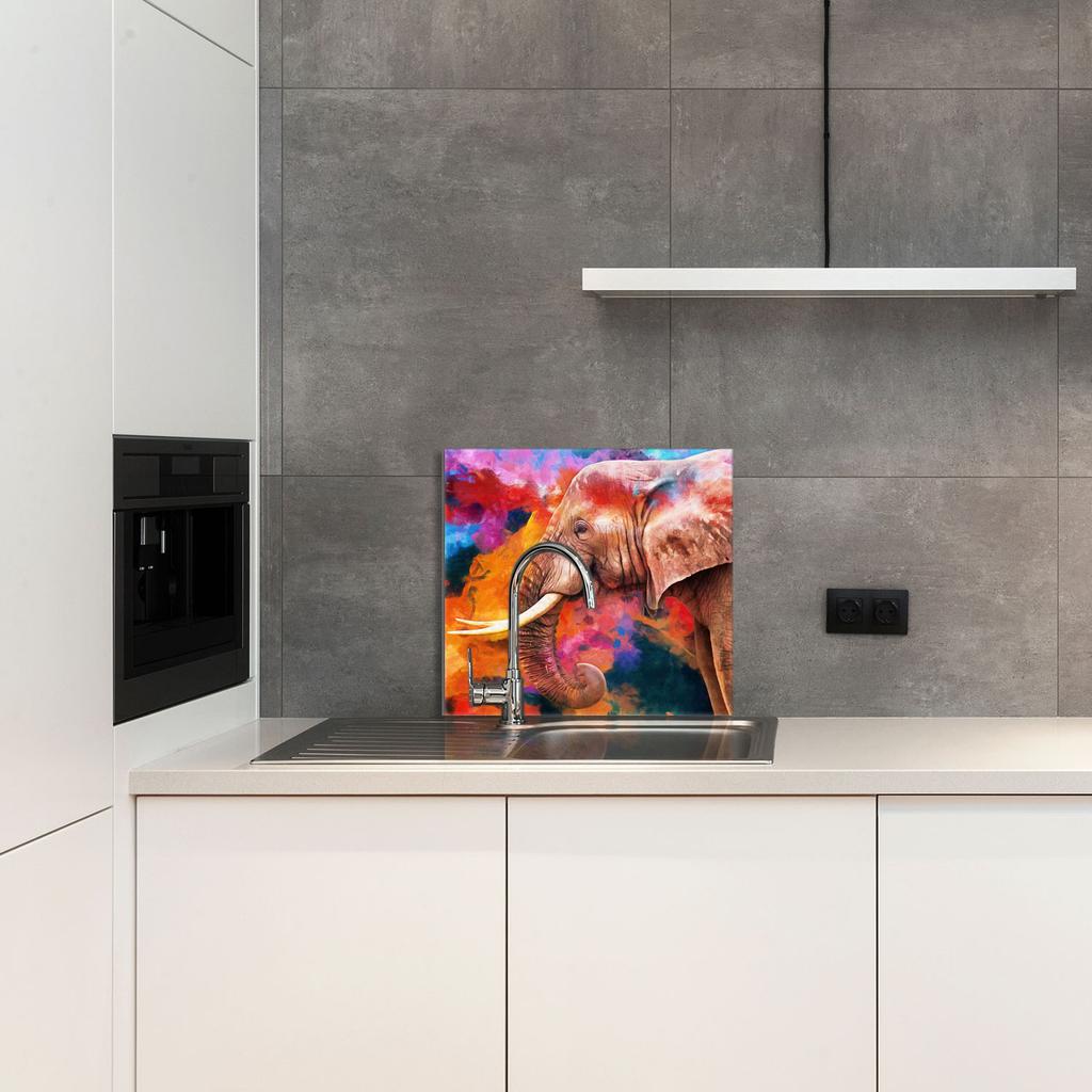 PANEL SZKLANY DO KUCHNI 65x60 Słoń