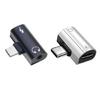 Gleichzeitiges Laden Audios USB C auf 3,5mm Adapter USB C PD60W Schnellladung 3,5mm Aux-Anschluss Kompaktes Aluminiumdesign