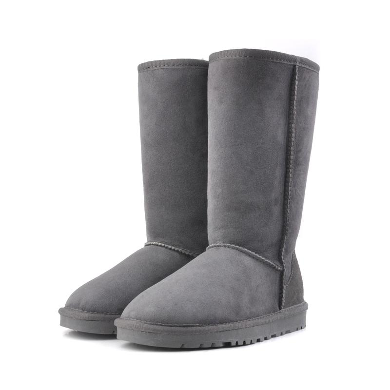 Nowa Moda Botas Mujer Prawdziwa Skóra Owcza Damskie Buty Zimowe 100% Naturalne Futro Buty Zimowe Wodoodporne Damskie Długie Buty