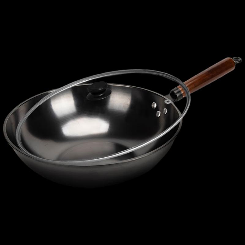 Shangheng SHZH-CJCG009 32cm Fine Iron Wok with Lid