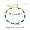 Handmade Turquoise Beaded Bracelet 18k Gold Plated Copper Tube Fashion Jewelry For Women