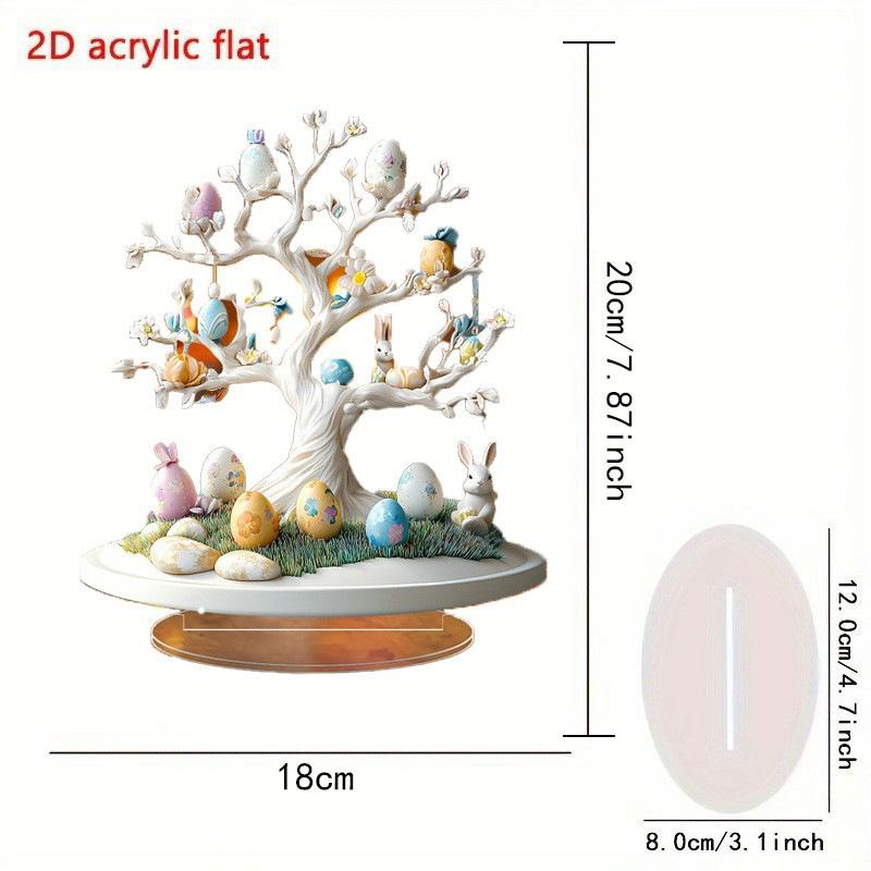 Easter Bunny Decoration Non Fragile Bunny Acrylic Decoration Flat Bunny Decoration Modern 2D Easter Home Decoration Easter