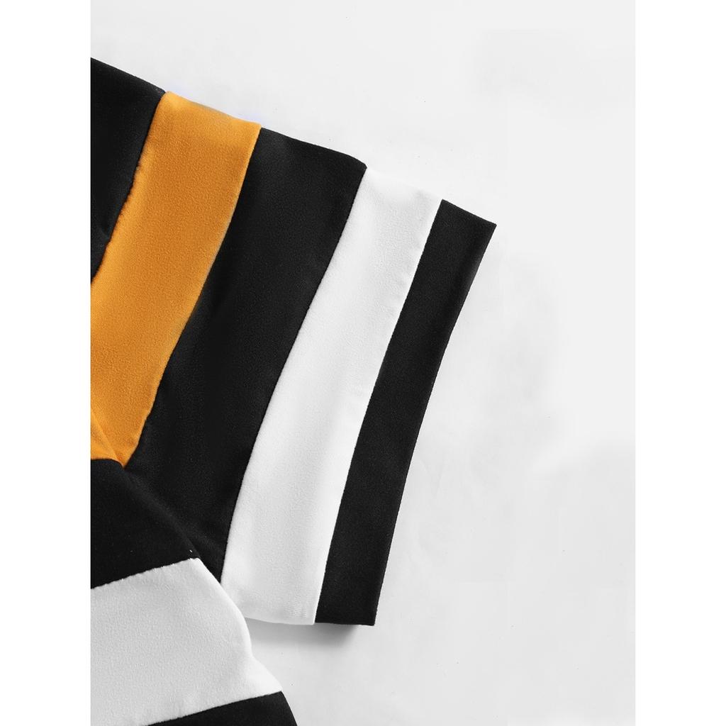 Summer Round Neck Short Sleeved Patchwork Contrasting Base Shirt Pullover Thin Casual Men's T-shirts