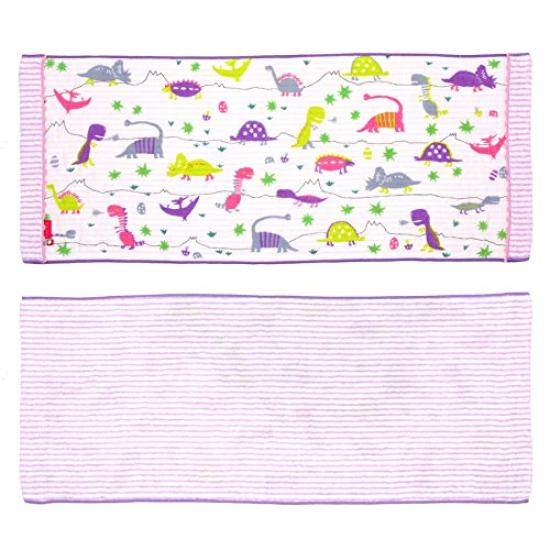 Imabari Towel Dinosaur Gauze Baby Isso Ecco Single-Sided Towel, (Face Towel, Purple)